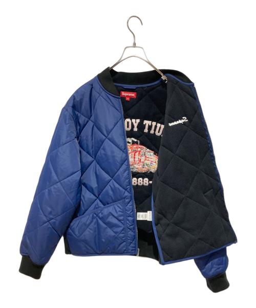 SUPREME（シュプリーム）SUPREME (シュプリーム) Quit Your Job Quilted Work Jacket ネイビー サイズ:Mの古着・服飾アイテム