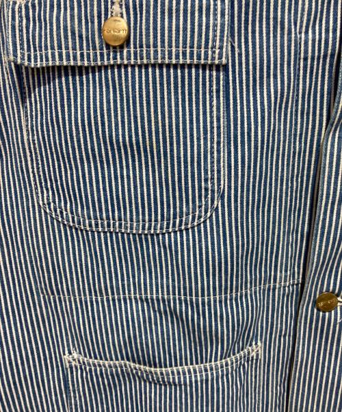 CarHartt（カーハート）CarHartt (カーハート) Hickory Stripe Jacket ブルー サイズ:Ｆの古着・服飾アイテム
