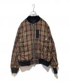 TAKAHIROMIYASHITA TheSoloIst.タカヒロミヤシタ ザソロイスト）の古着「flannel flight jacket.」｜ブラウン
