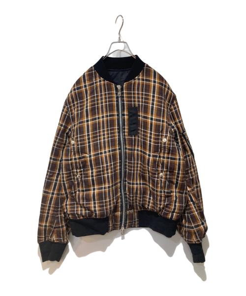 TAKAHIROMIYASHITA TheSoloIst.（タカヒロミヤシタ ザソロイスト）TAKAHIROMIYASHITA TheSoloIst. (タカヒロミヤシタ ザソロイスト) flannel flight jacket. ブラウン サイズ:48の古着・服飾アイテム