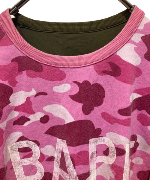 A BATHING APE（アベイシングエイプ）A BATHING APE (アベイシングエイプ) リバーシブルスウェット ピンク×グリーン サイズ:Ｌの古着・服飾アイテム