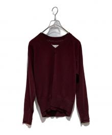 Maison Margiela（メゾンマルジェラ）の古着「Vネックニット」｜ワインレッド