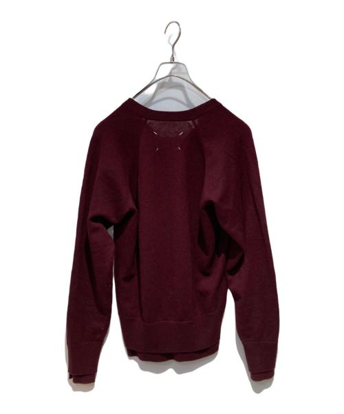 Maison Margiela（メゾンマルジェラ）Maison Margiela (メゾンマルジェラ) Vネックニット ワインレッド サイズ:Sの古着・服飾アイテム