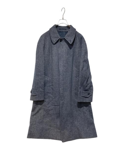 Burberry's（バーバリーズ）Burberry's (バーバリー) ヘリンボーン比翼ステンカラーコート グレー サイズ:Mの古着・服飾アイテム