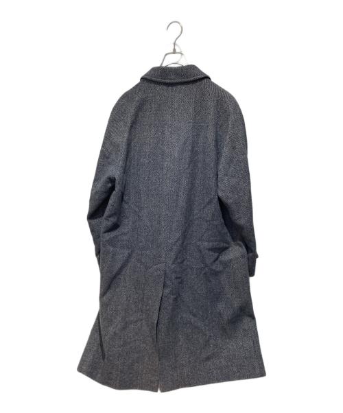 Burberry's（バーバリーズ）Burberry's (バーバリー) ヘリンボーン比翼ステンカラーコート グレー サイズ:Mの古着・服飾アイテム