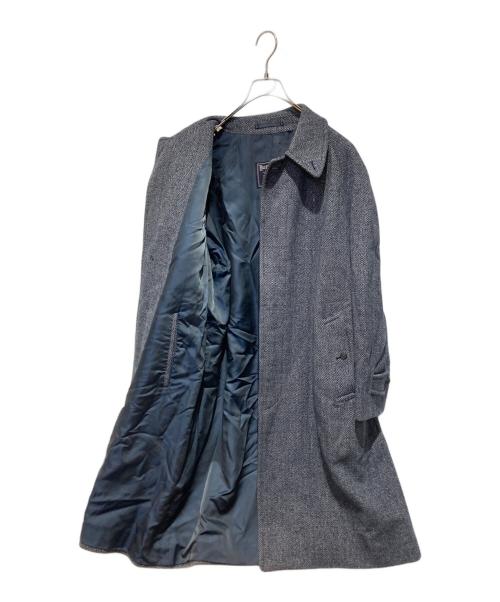 Burberry's（バーバリーズ）Burberry's (バーバリー) ヘリンボーン比翼ステンカラーコート グレー サイズ:Mの古着・服飾アイテム
