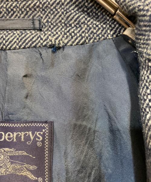 Burberry's（バーバリーズ）Burberry's (バーバリー) ヘリンボーン比翼ステンカラーコート グレー サイズ:Mの古着・服飾アイテム