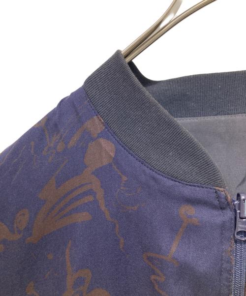 YOKE（ヨーク）YOKE (ヨーク) REVERSIBLE PRINTED RIB BLOUSON グレー×パープル サイズ:2の古着・服飾アイテム