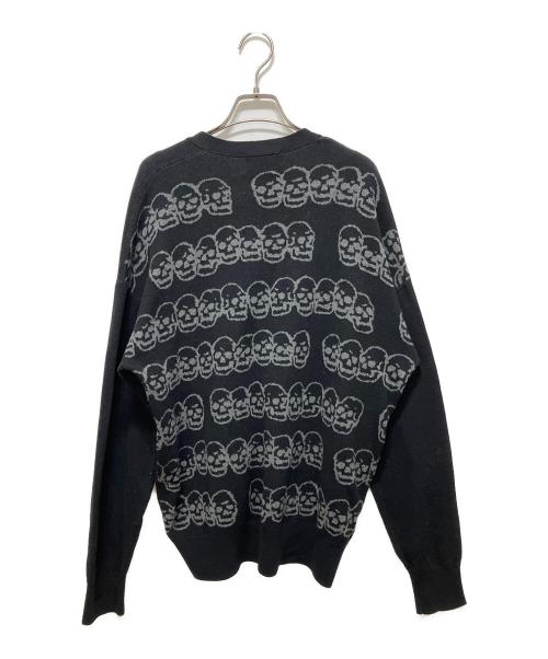 Hysteric Glamour（ヒステリックグラマー）Hysteric Glamour (ヒステリックグラマー) SKULL BORDER柄ジャカード カーディガン ブラック サイズ:Freeの古着・服飾アイテム