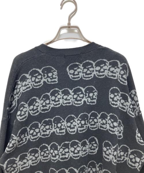 Hysteric Glamour（ヒステリックグラマー）Hysteric Glamour (ヒステリックグラマー) SKULL BORDER柄ジャカード カーディガン ブラック サイズ:Freeの古着・服飾アイテム