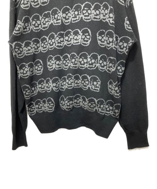 Hysteric Glamour（ヒステリックグラマー）Hysteric Glamour (ヒステリックグラマー) SKULL BORDER柄ジャカード カーディガン ブラック サイズ:Freeの古着・服飾アイテム
