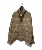 AURALEEオーラリー）の古着「WOOL SERGE CHECK ZIP-UP BLOUSON」｜ブラウン