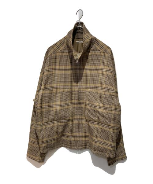 AURALEE（オーラリー）AURALEE (オーラリー) WOOL SERGE CHECK ZIP-UP BLOUSON ブラウン サイズ:5の古着・服飾アイテム