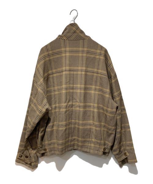 AURALEE（オーラリー）AURALEE (オーラリー) WOOL SERGE CHECK ZIP-UP BLOUSON ブラウン サイズ:5の古着・服飾アイテム