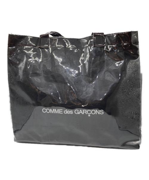 COMME des GARCONS（コムデギャルソン）COMME des GARCONS (コムデギャルソン) PVCペーパーロゴトートバッグ ブラックの古着・服飾アイテム