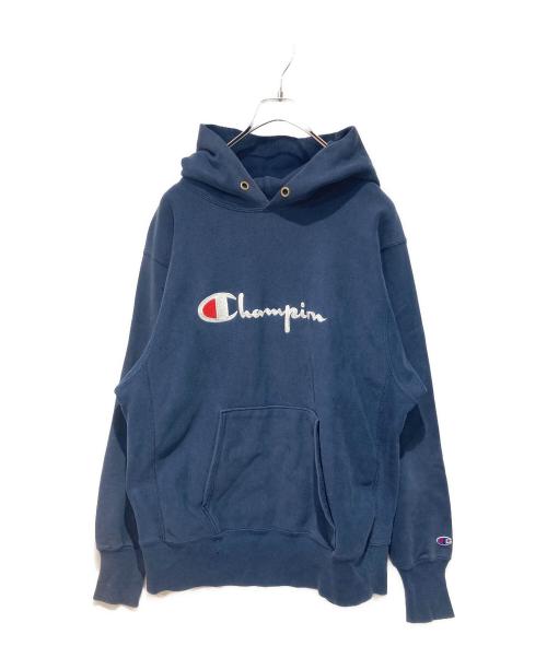 Champion REVERSE WEAVE（チャンピオン リバース ウィーブ）Champion REVERSE WEAVE (チャンピオン リバース ウィーブ) プルオーバーパーカー ネイビー サイズ:Ｌの古着・服飾アイテム