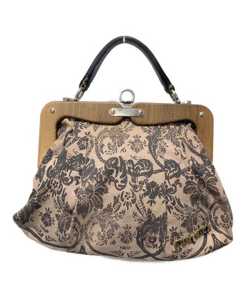 MIU MIU（ミュウミュウ）MIU MIU (ミュウミュウ) BROCADE CANAS FRAME BAG ベージュの古着・服飾アイテム