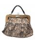 MIU MIU（ミュウミュウ）の古着「BROCADE CANAS FRAME BAG」｜ベージュ