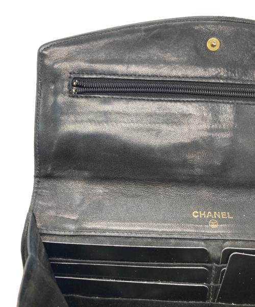 CHANEL（シャネル）CHANEL (シャネル) キャビアスキンロングウォレット ブラックの古着・服飾アイテム
