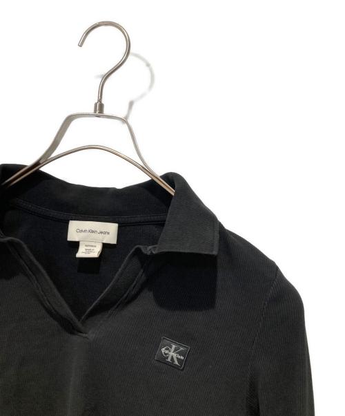 Calvin Klein Jeans（カルバンクラインジーンズ）Calvin Klein Jeans (カルバンクラインジーンズ) ポロシャツ ブラック サイズ:XSの古着・服飾アイテム