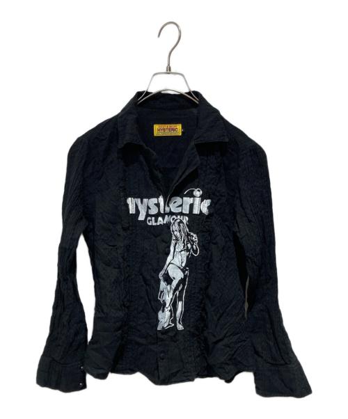 Hysteric Glamour（ヒステリックグラマー）Hysteric Glamour (ヒステリックグラマー) HYS CHERRY TIMES ピンタックシャツ ブラック サイズ:Ｓの古着・服飾アイテム