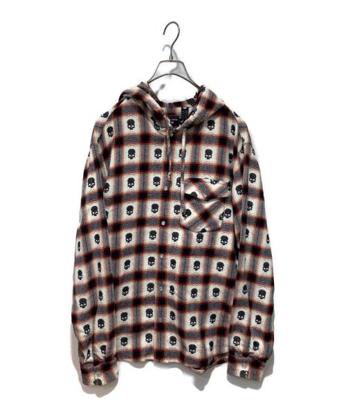 SUPREME（シュプリーム）Supreme (シュプリーム) NUMBER (N)INE (ナンバーナイン) Hooded Flannel Shirt レッド サイズ:Mの古着・服飾アイテム
