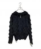 MADFRENZYマッドフレンジー）の古着「Spiked Zip-Up Hoodie」｜ブラック