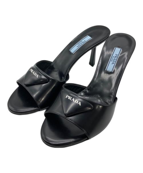 PRADA（プラダ）PRADA (プラダ) トライアングルロゴミュール ブラック サイズ:22.5cmの古着・服飾アイテム