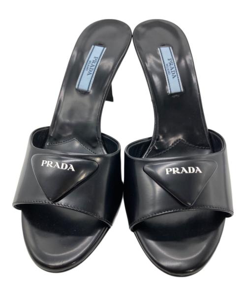PRADA（プラダ）PRADA (プラダ) トライアングルロゴミュール ブラック サイズ:22.5cmの古着・服飾アイテム