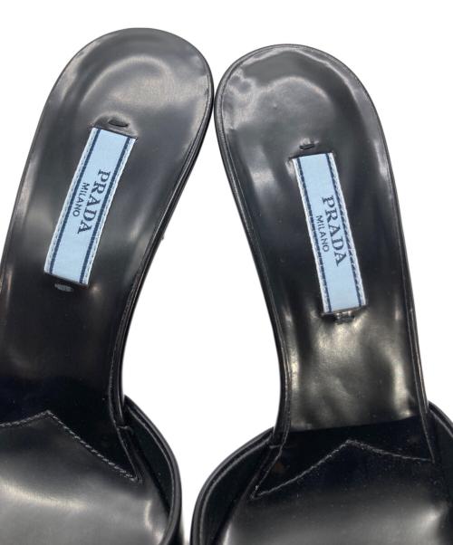 PRADA（プラダ）PRADA (プラダ) トライアングルロゴミュール ブラック サイズ:22.5cmの古着・服飾アイテム