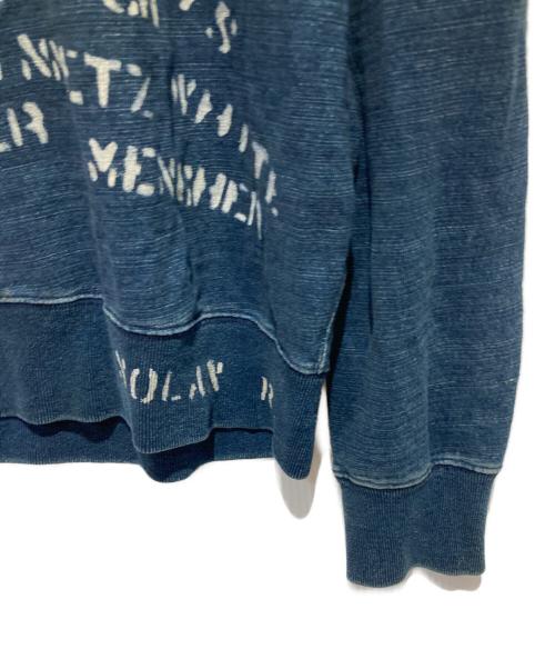 RRL（ダブルアールエル）RRL (ダブルアールエル) プリントスウェット インディゴ サイズ:Ｌの古着・服飾アイテム