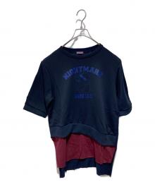 SueUNDERCOVER（スーアンダーカバー）の古着「スラッシュレイヤード半袖スウェット」｜ネイビー