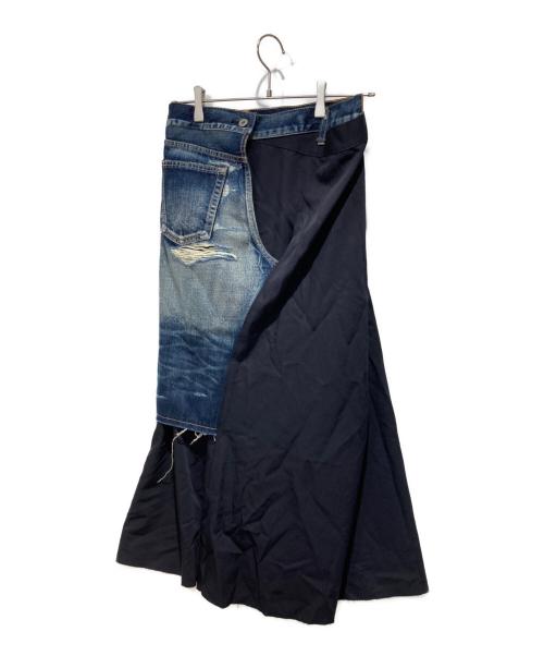 JUNYA WATANABE COMME des GARCONS（(ジュンヤワタナベ コムデギャルソン）JUNYA WATANABE COMME des GARCONS ((ジュンヤワタナベ コムデギャルソン) デニムドッキングスカート ネイビー サイズ:XSの古着・服飾アイテム