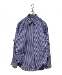 H BEAUTY&YOUTH（エイチ ビューティー&ユース）の古着「DOUBLE CUFFS REGULAR COLLAR SHIRT」｜ブルー