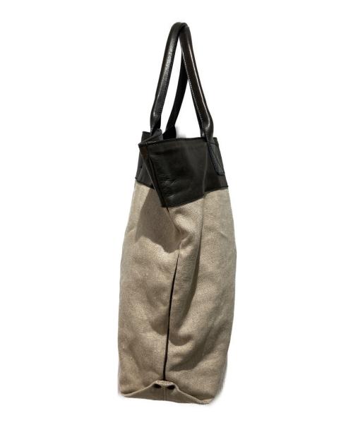 BOTTEGA VENETA（ボッテガベネタ）BOTTEGA VENETA (ボッテガベネタ) トートバッグキャンバス×レザー ブラック×ベージュの古着・服飾アイテム