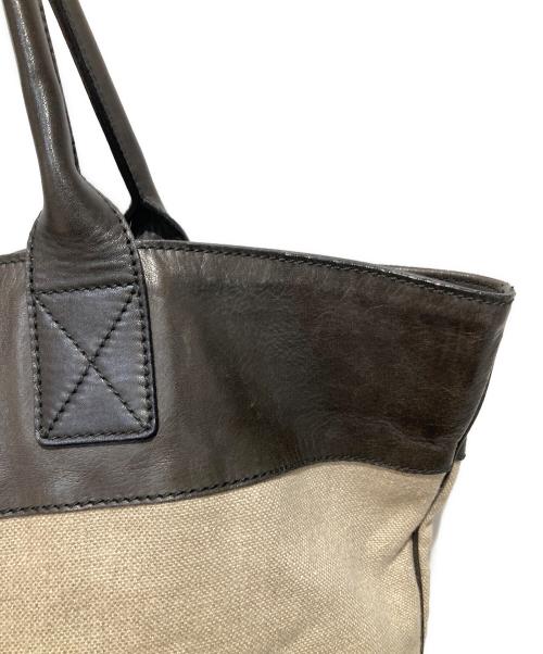 BOTTEGA VENETA（ボッテガベネタ）BOTTEGA VENETA (ボッテガベネタ) トートバッグキャンバス×レザー ブラック×ベージュの古着・服飾アイテム