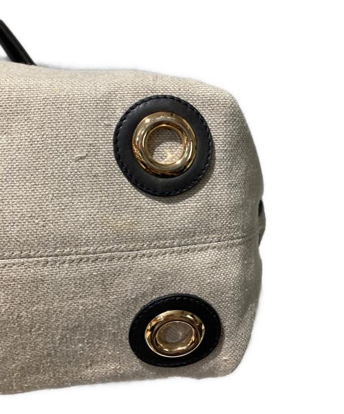 BOTTEGA VENETA（ボッテガベネタ）BOTTEGA VENETA (ボッテガベネタ) トートバッグキャンバス×レザー ブラック×ベージュの古着・服飾アイテム