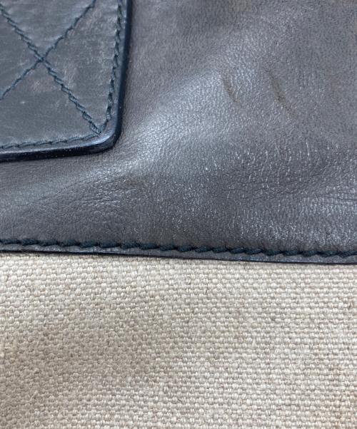 BOTTEGA VENETA（ボッテガベネタ）BOTTEGA VENETA (ボッテガベネタ) トートバッグキャンバス×レザー ブラック×ベージュの古着・服飾アイテム