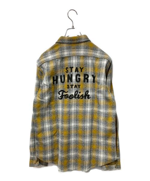 Schott（ショット）Schott (ショット) ネルシャツ グレー×イエロー サイズ:Mの古着・服飾アイテム