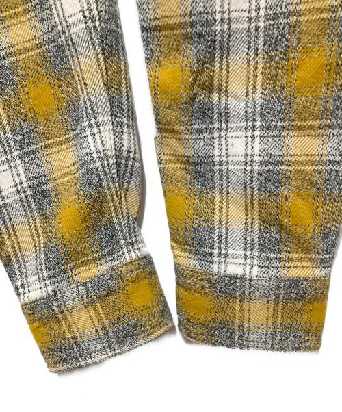 Schott（ショット）Schott (ショット) ネルシャツ グレー×イエロー サイズ:Mの古着・服飾アイテム