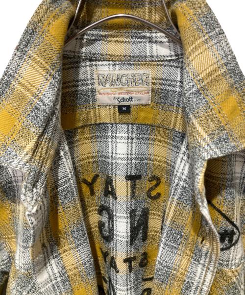 Schott（ショット）Schott (ショット) ネルシャツ グレー×イエロー サイズ:Mの古着・服飾アイテム