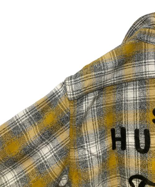 Schott（ショット）Schott (ショット) ネルシャツ グレー×イエロー サイズ:Mの古着・服飾アイテム