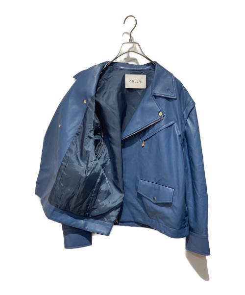 CULLNI（クルニ）CULLNI (クルニ) Fake Leather  Riders Jacket スカイブルー サイズ:1の古着・服飾アイテム