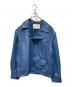 CULLNI（クルニ）の古着「Fake Leather  Riders Jacket」｜スカイブルー