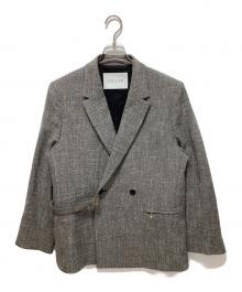 CULLNI（クルニ）の古着「Slub Tweed Tailored Tie Locken Jacket」｜グレー