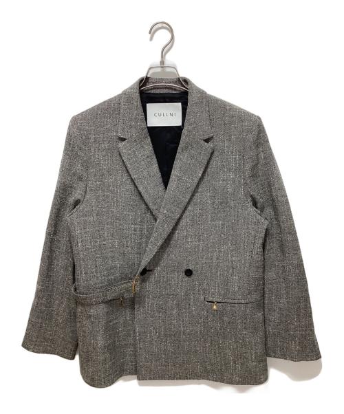CULLNI（クルニ）CULLNI (クルニ) Slub Tweed Tailored Tie Locken Jacket グレー サイズ:1の古着・服飾アイテム