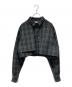CULLNI（クルニ）の古着「Wool Check Cross Weave Asymmetrical Cropped Chin Tab Shirt」｜ブラック×グリーン