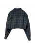 CULLNI (クルニ) Wool Check Cross Weave Asymmetrical Cropped Chin Tab Shirt ブラック×グリーン サイズ:2：15000円