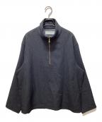CULLNIクルニ）の古着「Faux Denim Layered Stand Collar Pullover」｜ネイビー