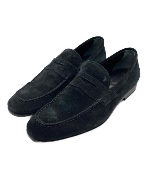 TOD'S（トッズ）TOD'S (トッズ) スウェードペニーローファー ブラック サイズ:26.5の古着・服飾アイテム
